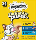 Temptations Creamy PLree Squeezable Lickable Cat Treats, Wet Cat Treats with Chicken, Salmon, and Tuna Variety Pack, 0.42 oz. Tubes, 24 Count