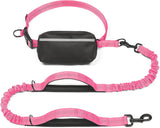 iYoShop hands-free dog leash with zipper pouch and dual padded handles for medium and large dogs (large, 25-120 lbs, black)