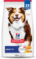 Hills Science Diet 7+ senior dog food, dry, chicken brown rice barley, 33 lb bag, US made