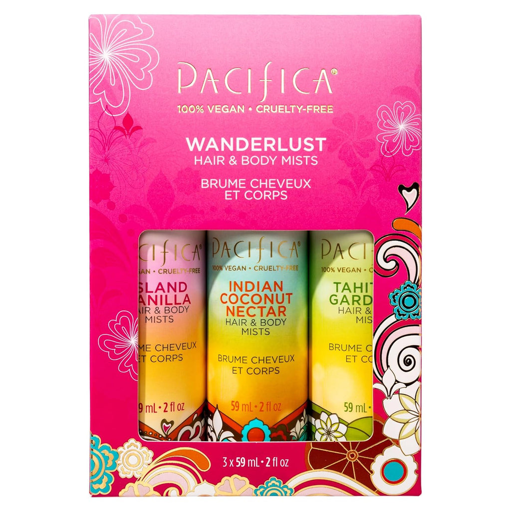 pacificas island vanilla 6oz hair and body mist, paraben-free, no alcohol, vegan and cruelty-free for women