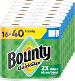 Bounty Quick Size Paper Towels, White, 8 Family Rolls = 20 Regular Rolls - ShopUS