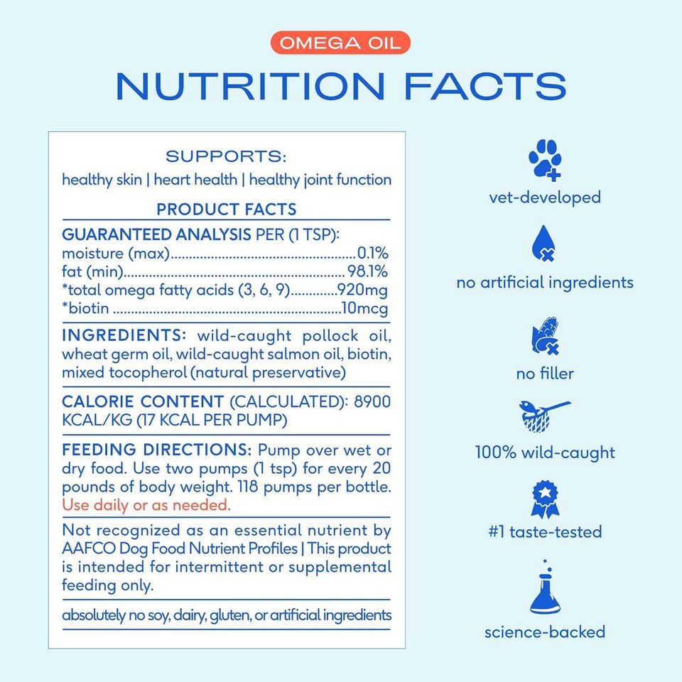 Native Pet Omega 3 Fish Oil for Dogs and Cats - Supports Healthy Skin and Coat - 8oz Liquid Supplement