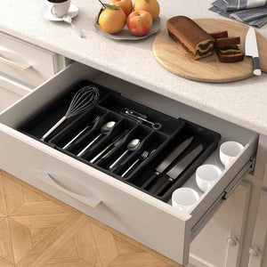 Lifewit Large Silverware Drawer Organizer - Expandable Utensil Tray for Kitchen, Adjustable Storage