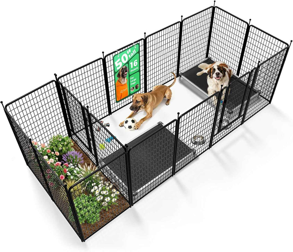 FXW Rollick Unleashed Dog Playpen for Indoor, Yard, RV Camping, 24 inch 8 Panels for Small and Puppy Dogs, Black│Patented
