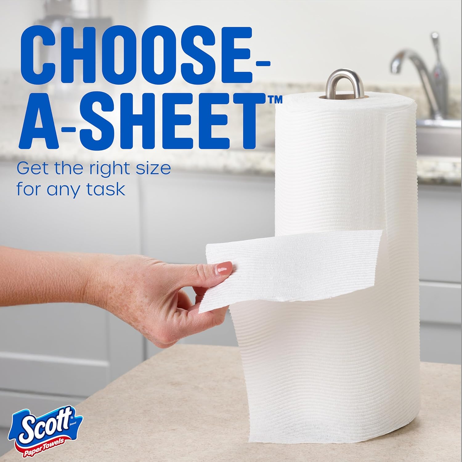 Scott Paper Towels, Choose-A-Sheet, 6 Double Rolls = 12 Regular Rolls (108 Sheets Per Roll) - ShopUS