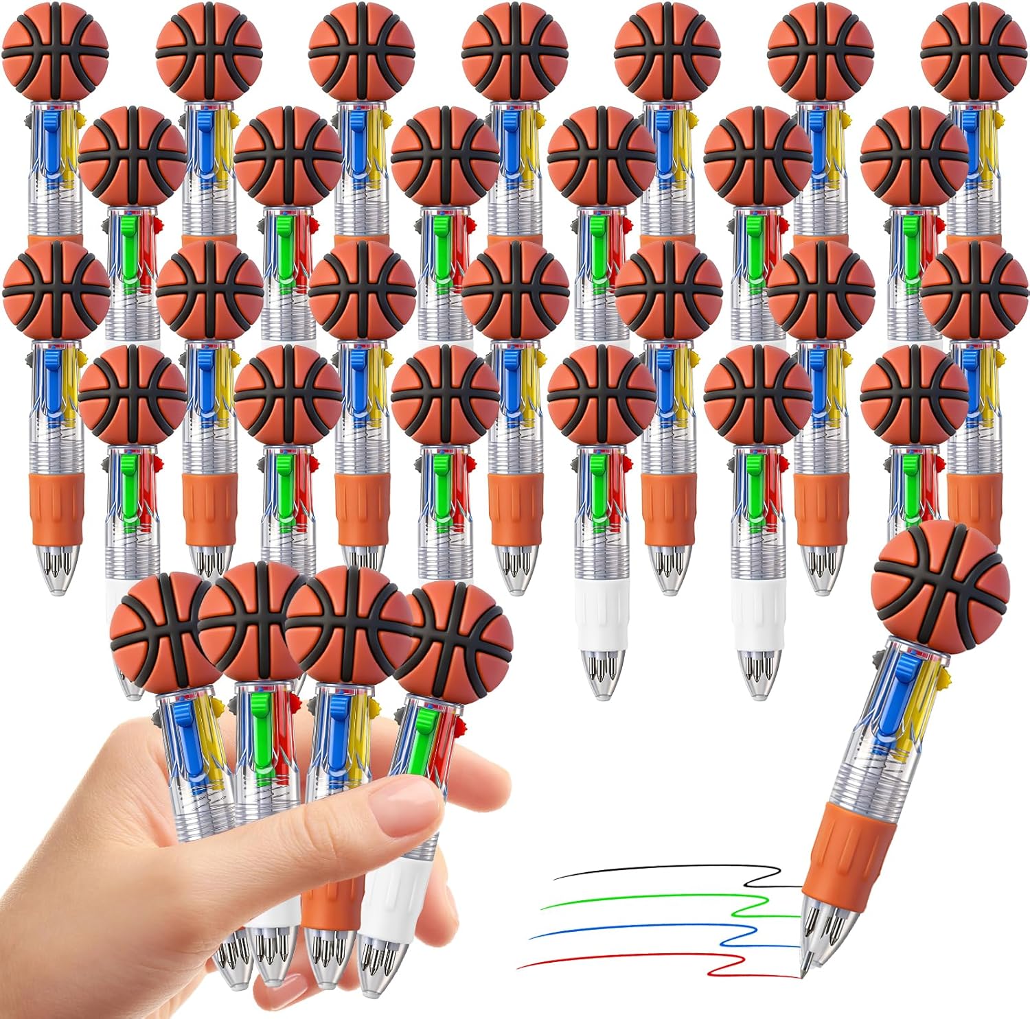 cZWZ 20Pcs Mini Multicolor Pens 4-in-1 Cute Ballpoint Pens for Kids Birthday Party Favors Gifts Teacher Supplies