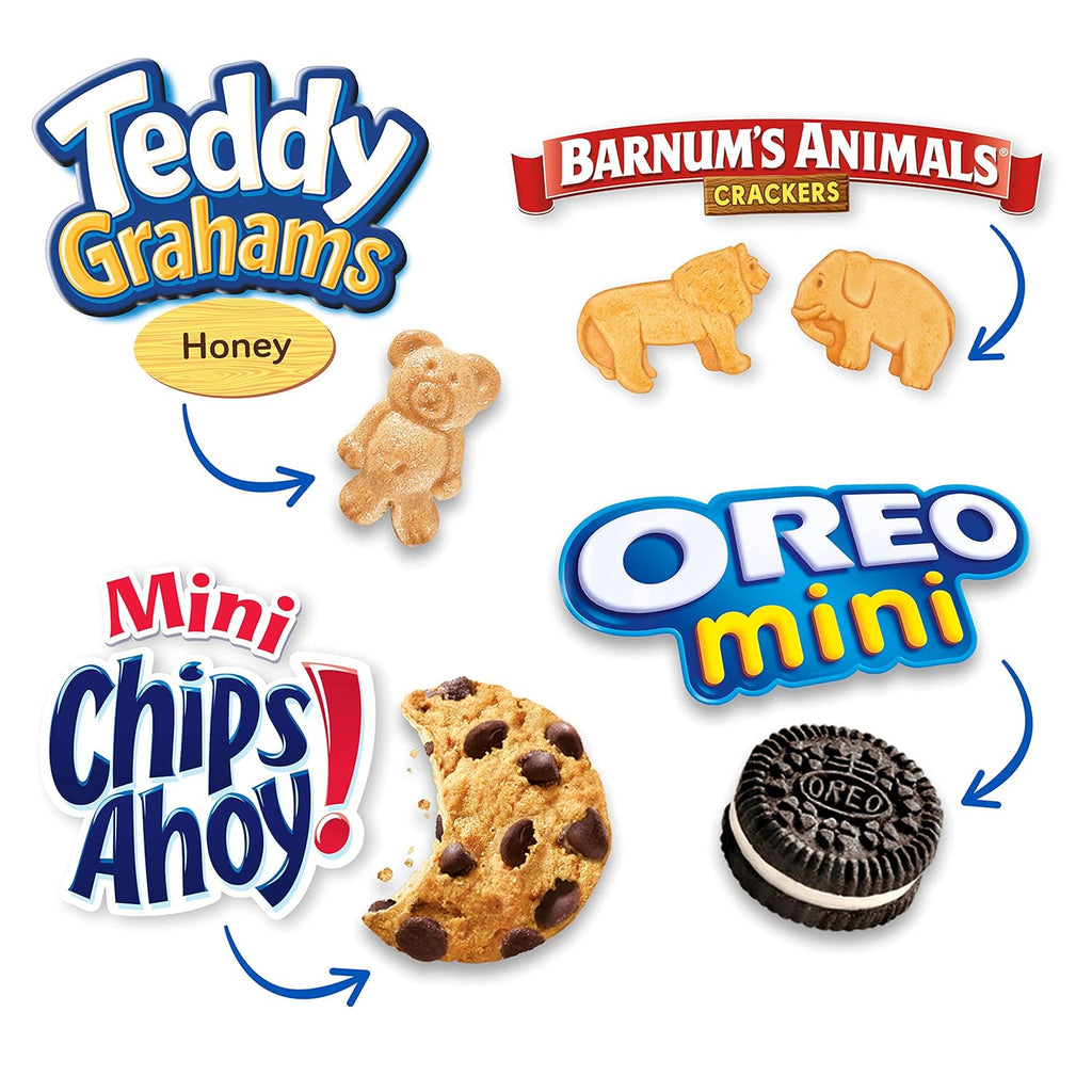 Nabisco team snacks variety pack 30 count oreo chips ahoy teddy grahams animal crackers mini
