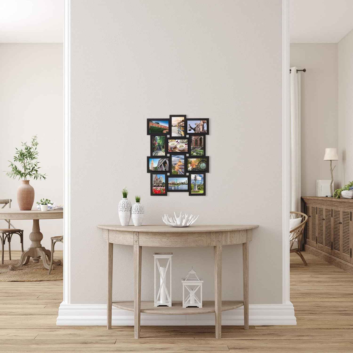 Melannco 18x23 Inch Black Collage Picture Frame - Multi-photo Frame with 12 Openings - Six 6x4 and Six 4x6 Slots - Wall Mounted Gallery Frame for Family Photos - Home Decor Multi-picture Frame