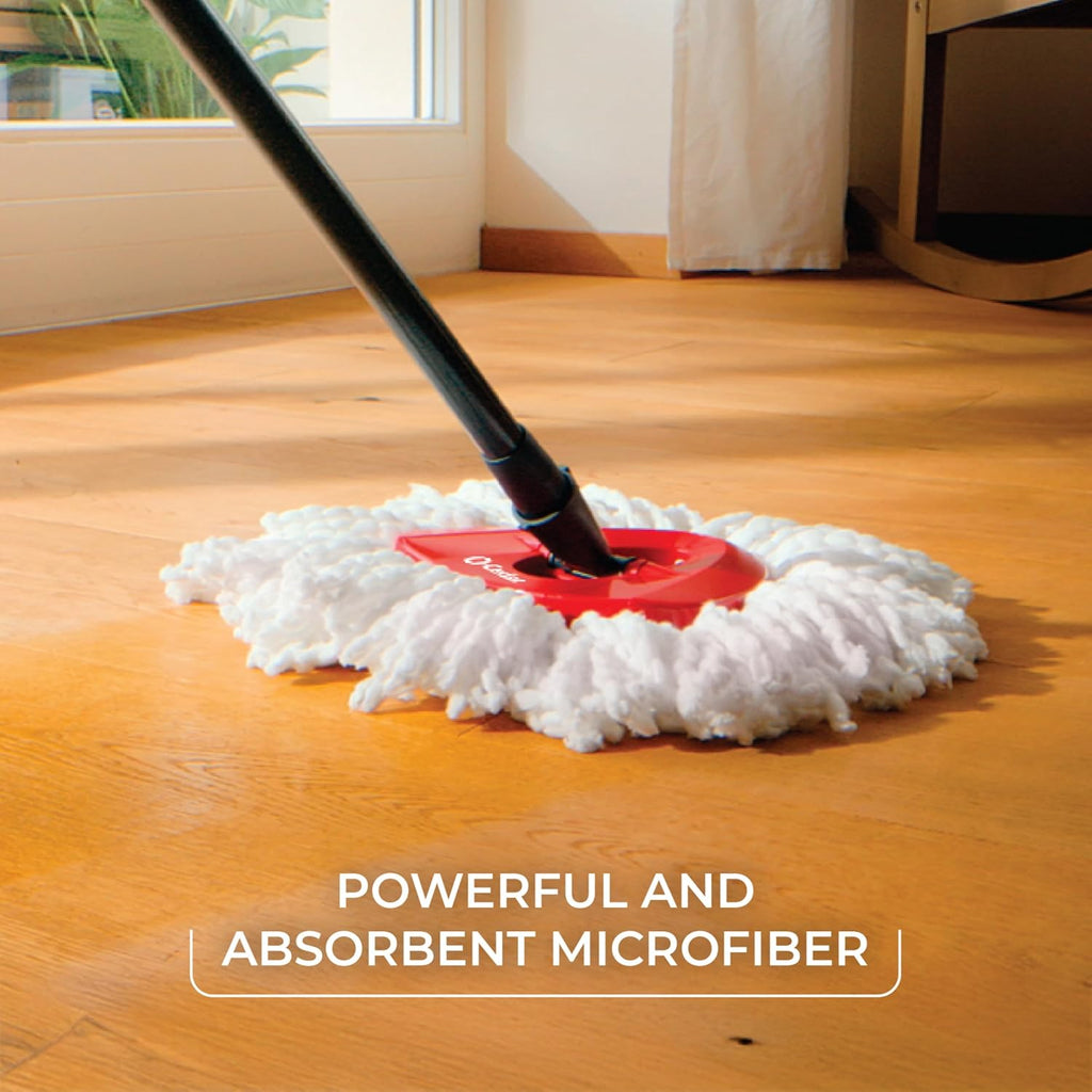 O-Cedar EasyWring Microfiber Spin Mop, Bucket Floor Cleaning System, Red, Gray, Standard - ShopUS