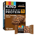 kind breakfast protein bars, dark chocolate cocoa, gluten free, healthy 8g protein snacks, 6 count boxes