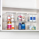 Vtopmart 6 Pack Clear Stackable Storage Bins with Lids, Medium Plastic Containers with Handle for Pantry Organizer and Storage,Perfect for Kitchen,Fridge,Cabinet, Closet,Bathroom Organization