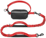 iYoShop hands-free dog leash with zipper pouch and dual padded handles for medium and large dogs (large, 25-120 lbs, black)