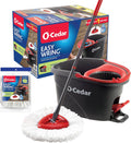 O-Cedar EasyWring Microfiber Spin Mop, Bucket Floor Cleaning System, Red, Gray, Standard - ShopUS