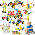 Huaker Stem Building Toys for 3 4 5 6 7 8 Year Old Boys Girls Kids,180 Pieces Building Blocks Educational Learning Toys with Large Storage Box,Ideal Christmas Birthday Gifts