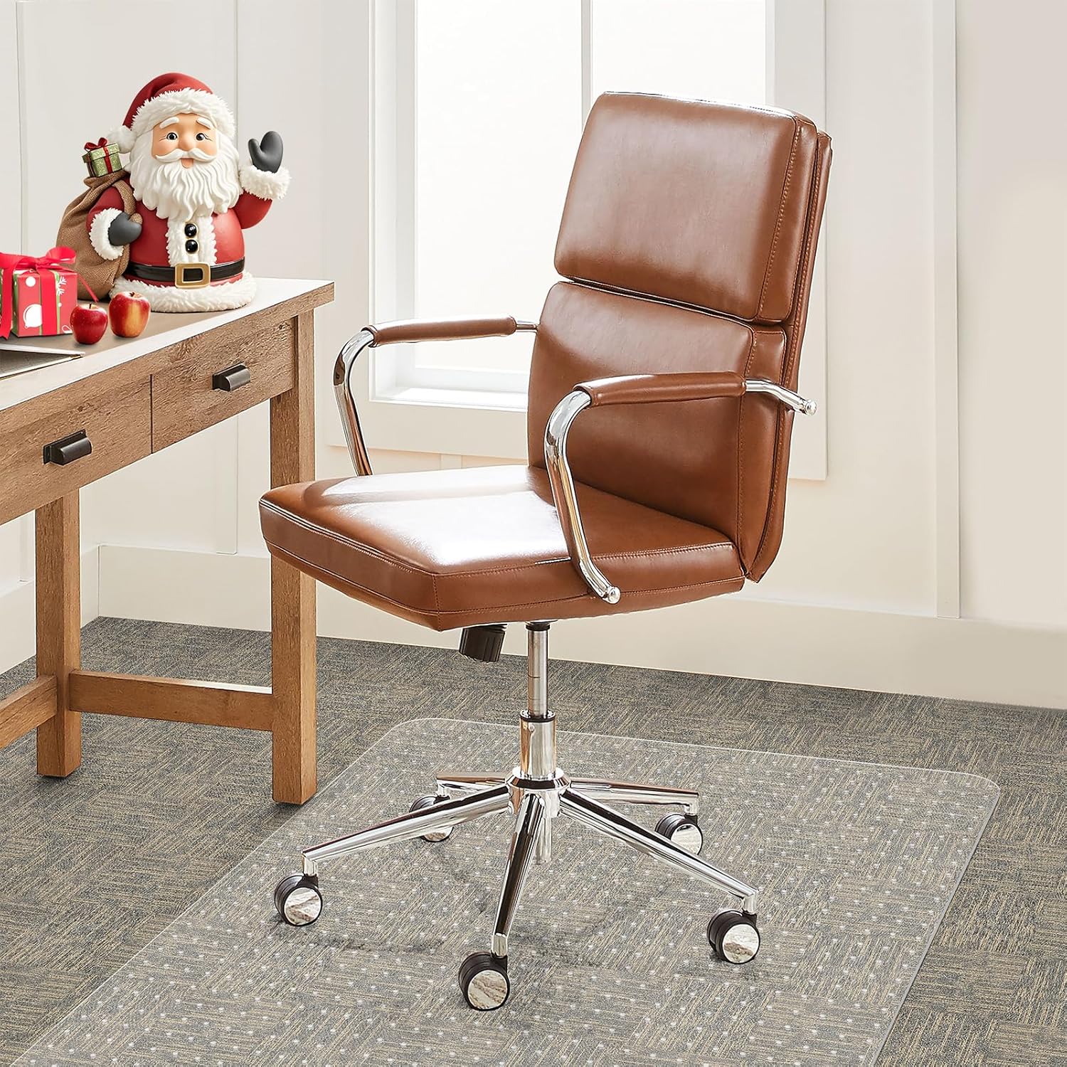 Office Chair Mat for Carpet, 36"x48" Heavy Duty PVC Floor Protector, Non-Slip Clear Computer Desk Mat for Low-Pile & Flat Carpets, Rolling Chair Mat for Home Office & Gaming