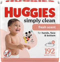 huggies simply clean fresh scent baby wipes, 3 flip-top packs of 64 (192 wipes total) - 3 x 64 count