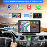 Portable Wireless with Apple CarPlay and Android Auto Screen for Car, 7" HD Touch Screen Car Stereo with Mirror Link, Bluetooth 5.2, Backup Camera, AUX,FM Transmitter for All Vehicle