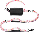 iYoShop hands-free dog leash with zipper pouch and dual padded handles for medium and large dogs (large, 25-120 lbs, black)