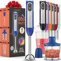 Powerful Immersion Blender, Electric Hand Blender 500 Watt with Turbo Mode, Detachable Base. Handheld Kitchen Gadget Blender Stick for Soup, Smoothie, Puree, Baby Food, 304 Stainless Steel Blades