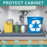 URMONA Waterproof Silicone Under Sink Mat 31'' x 22'' Shelf Liner for Kitchen and Bathroom, Cabinet and Counter Protector, Storage and Organizers, Litter Mat, Pet Cat PLppy Essentials(Dark Grey)