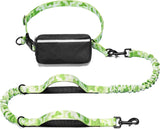 iYoShop hands-free dog leash with zipper pouch and dual padded handles for medium and large dogs (large, 25-120 lbs, black)