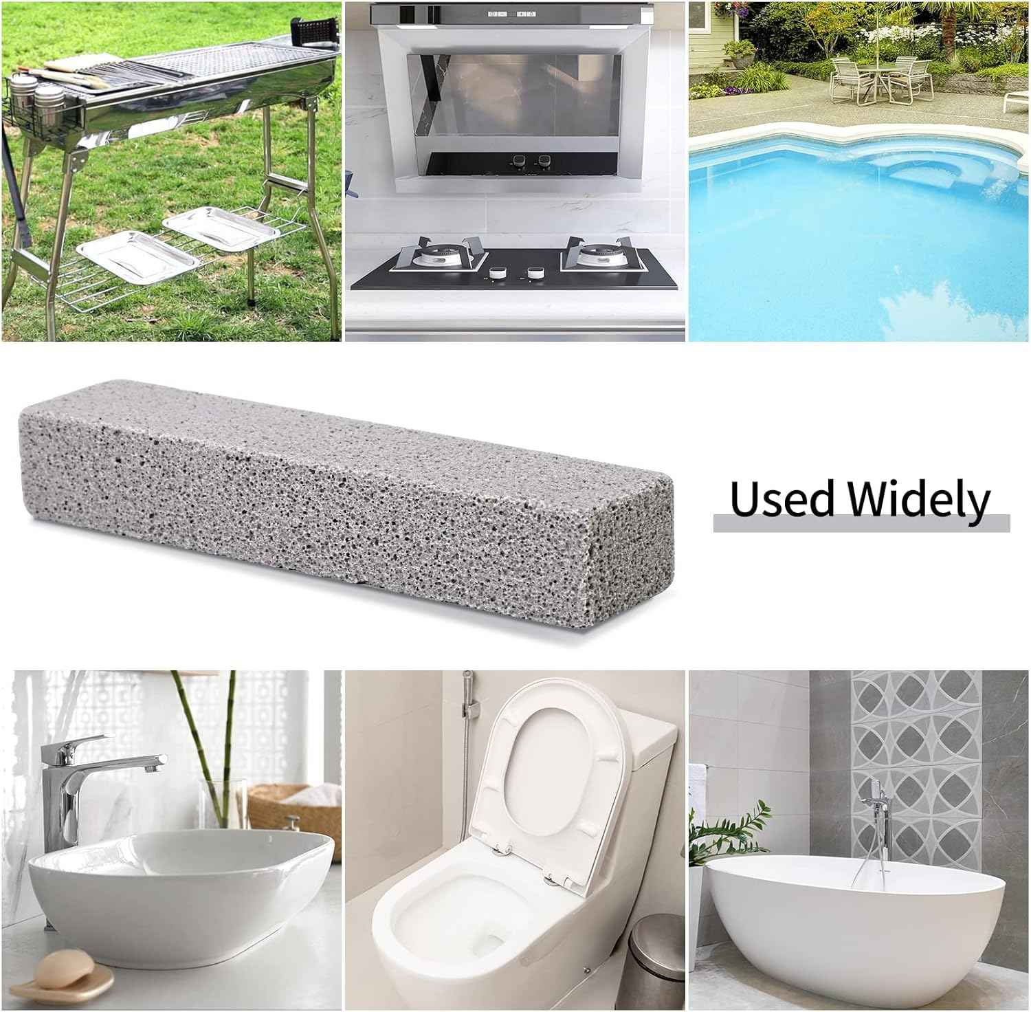 hongway 10 pack natural pumice stone cleaning bar for bathtubs and kitchen sinks
