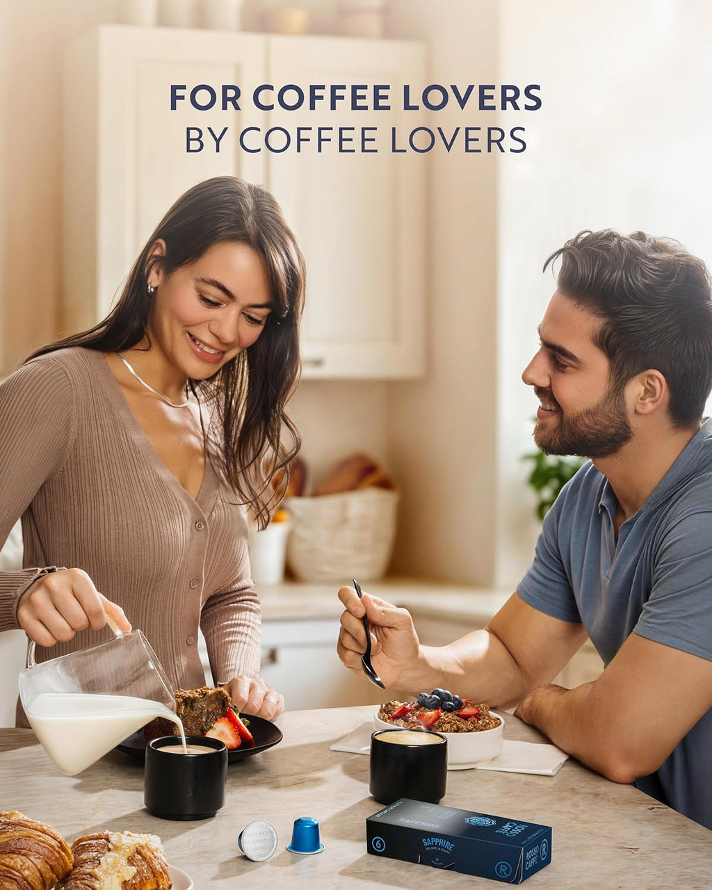 rosso caffè espresso coffee pods, 80 capsules, 8 signature flavors, made in italy, medium to dark roast