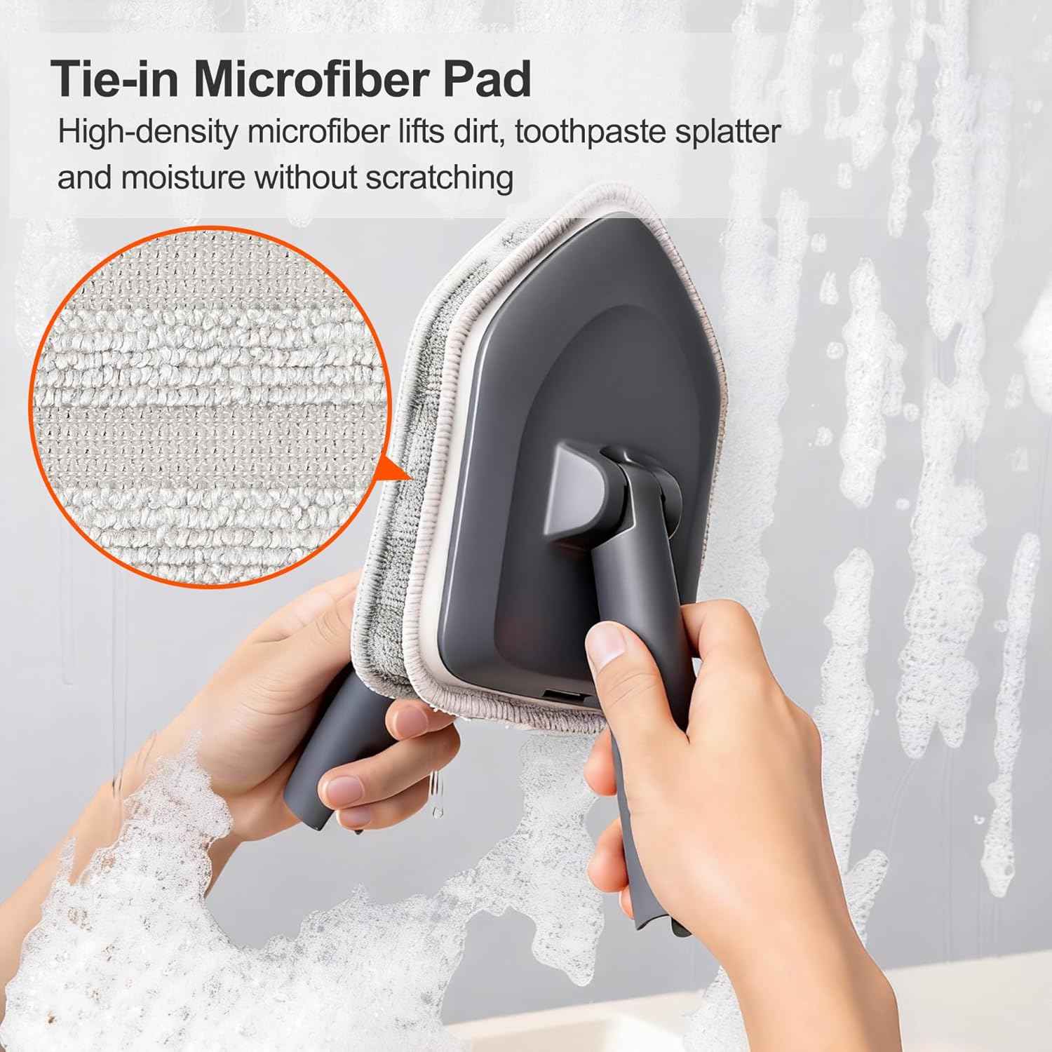 Tile Tub Scrubber Brush - 56 inch Extendable Handle, 3 Cleaning Heads, No-Scratch for Bathroom and Kitchen