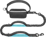 iYoShop hands-free dog leash with zipper pouch and dual padded handles for medium and large dogs (large, 25-120 lbs, black)