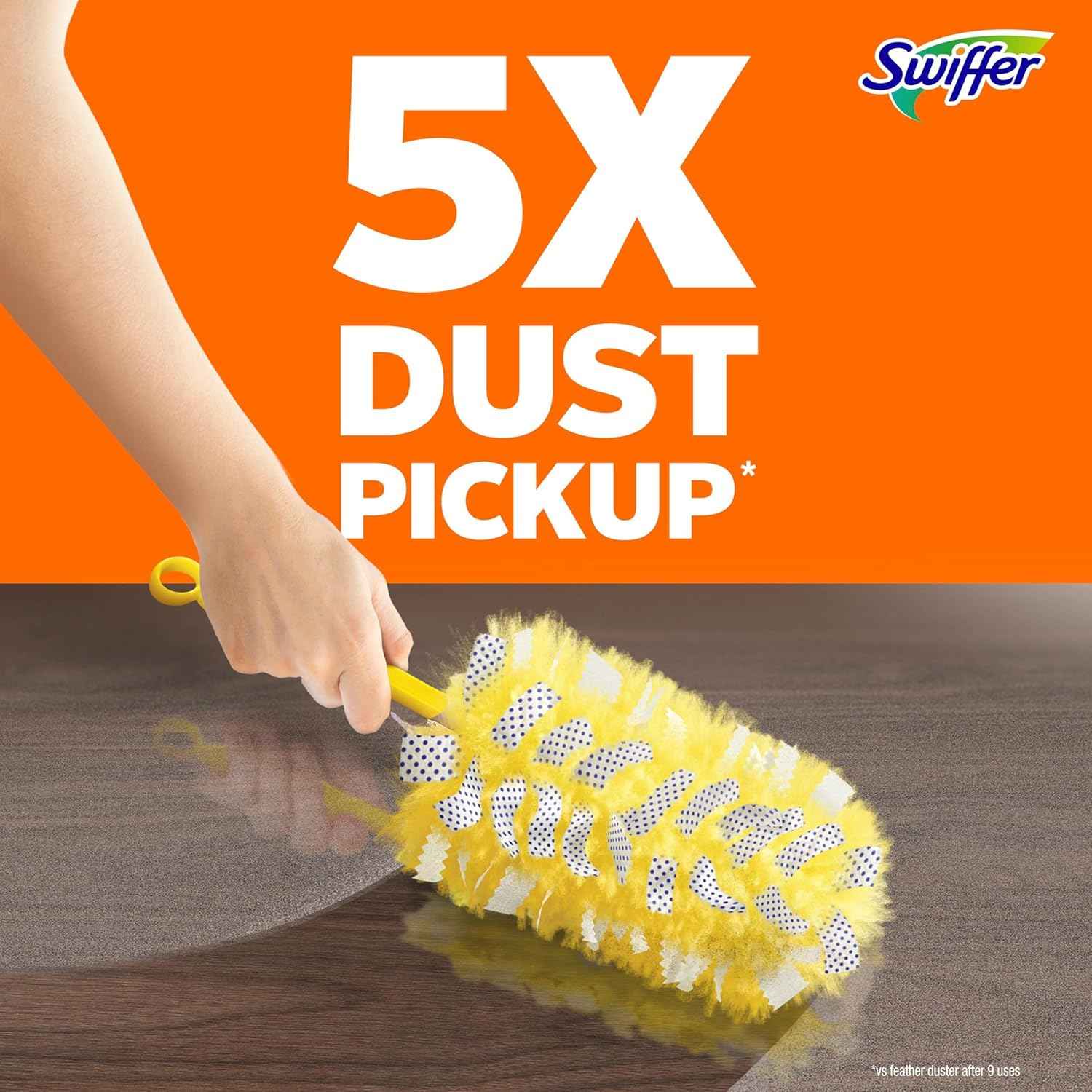 swiffer heavy duty feather & microfiber duster refill, 11-count, unscented, heavy duty alternative for dusting furniture and blinds