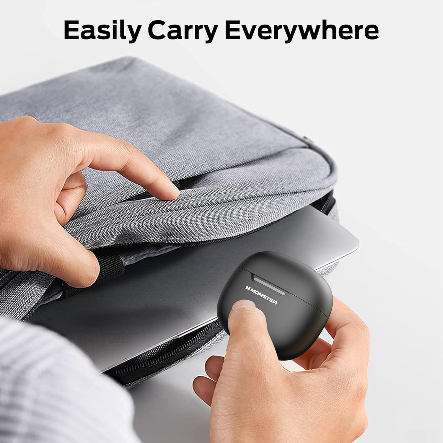 Monster N-Lite 208 Wireless Earbuds Bluetooth 5.4 Built-in Mic, Bluetooth Earbuds Touch Control, Headphones Bluetooth Wireless with 30H Playtime, Type-C Fast Charging, Clear Call for Running, Workout