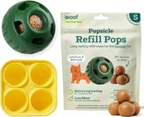 WOOF Starter Pack - Interactive Dog Toys for Boredom - Dog Treat Molds Silicone - Chicken-Flavored Healthy Treats for Dogs - Pupsicle Doggy Enrichment Toy - for Small Pups - 10-25 lbs