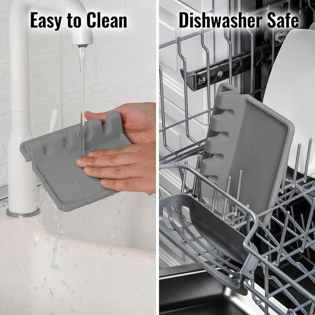 Silicone Utensil Rest with Drip Pad, Heat-Resistant, Durable, and BPA-Free Utensil Holder for Stove Top Kitchen Utensils