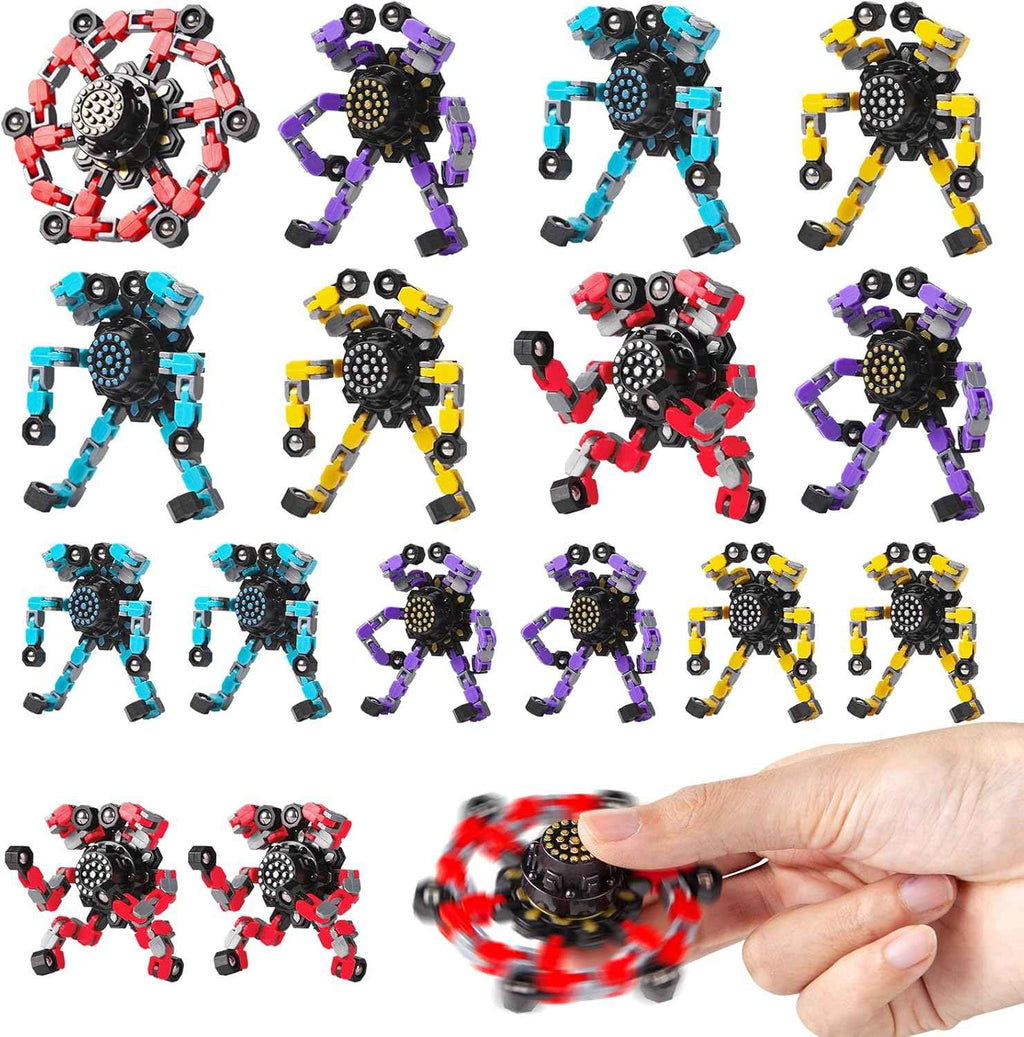 Valentines Day Gifts Transformable Fidget Spinners Toys 4 Pcs for Kids and Adults Stress Relief Sensory Toys for Boys and Girls Age 8-13 Fingertip Gyros Easter Basket Stuffers for Teens