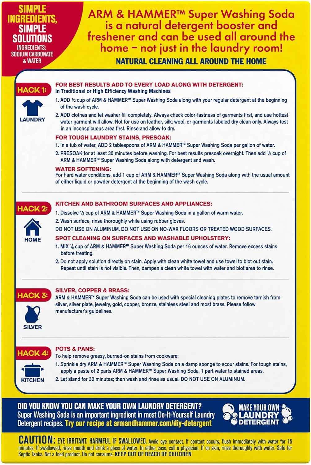 ARM & HAMMER Super Washing Soda, 55 oz Household Cleaner & Laundry Booster