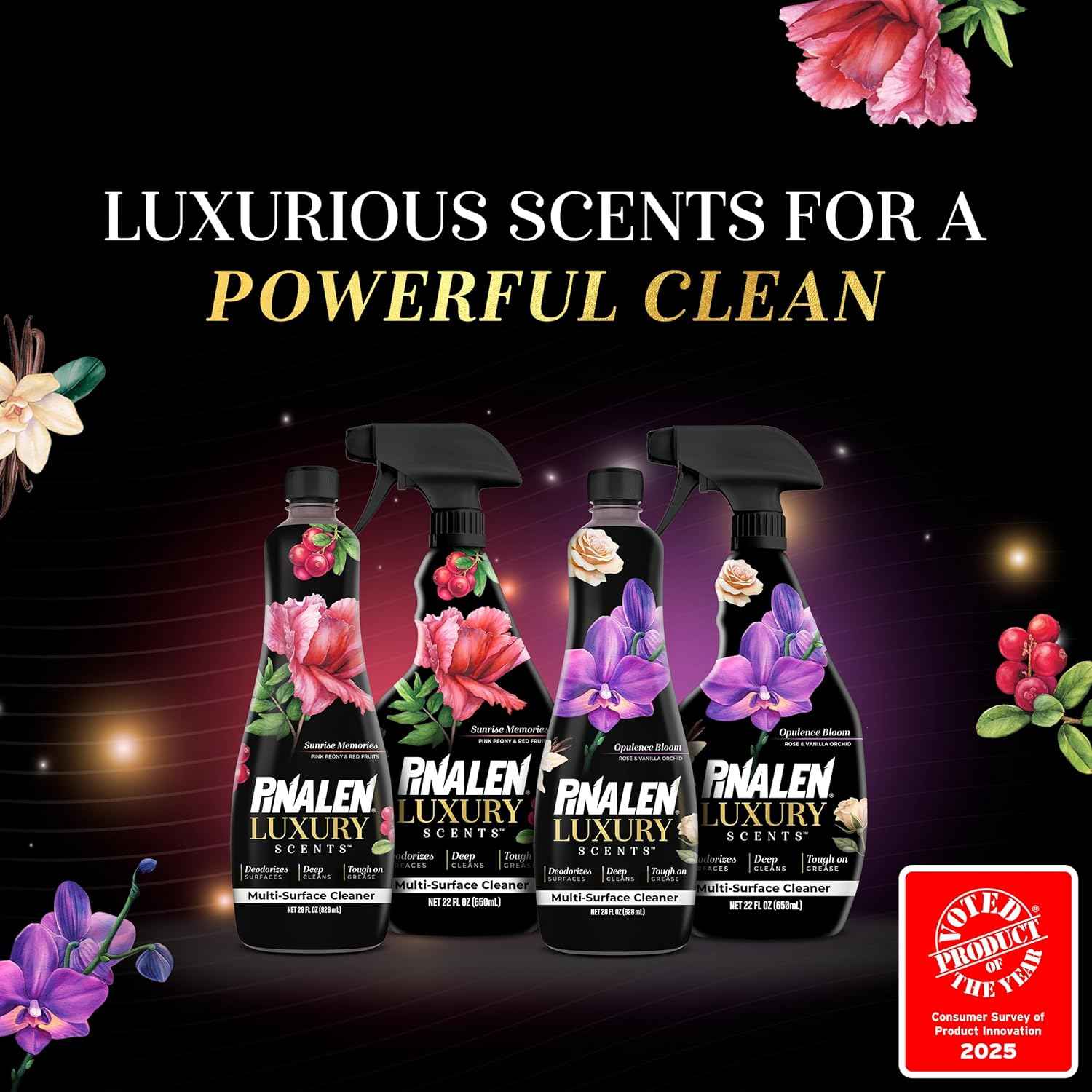 Pinalen Luxury Scent Multipurpose Cleaner Spray - Opulence Bloom - 22 fl oz - All-Purpose Cleaning Solution