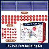 OleFun 180 Pack Fort Building Kits for Kids 4, 5, 6, 7, 8+ Year Old Boys & Girls, Creative STEM Building Toys for DIY Castles, Tunnels, Play Tent, Ideal Gifts for Aged 5-8
