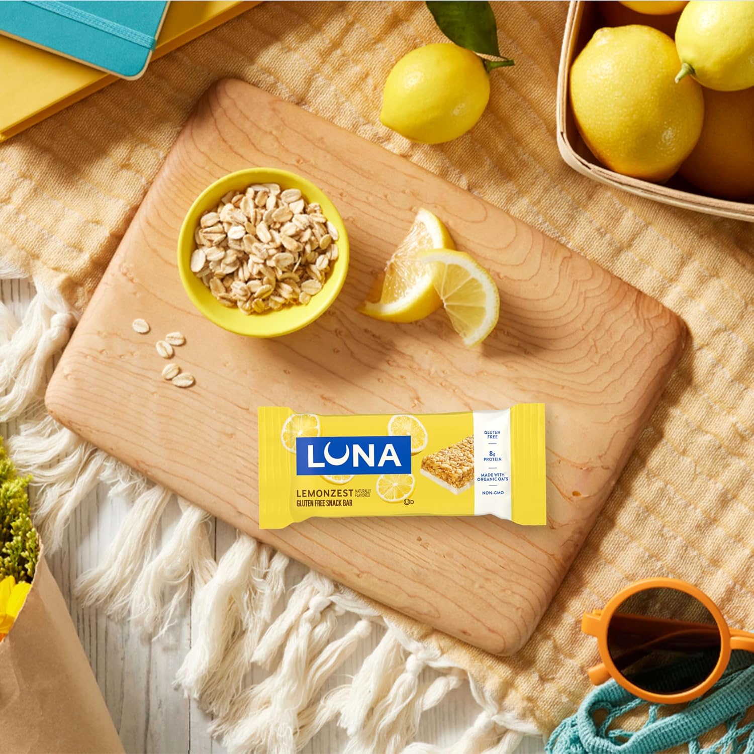 Luna Bar LemonZest Flavor Gluten Free Snack Bars Non GMO 12 Pack Protein Bars Value Pack