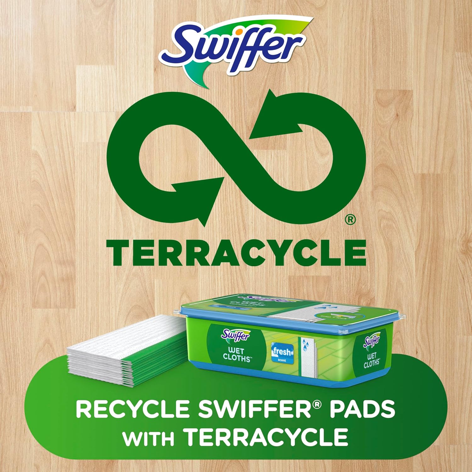 Swiffer Sweep + Mop, Wet Pads Refill, Floor Cleaner for Dirt, Dust, Hair, Cleaning Cloths for Mopping Home, Bathroom, Kitchen, All PLrpose Multi-Surface Floor Wipes, Fresh, 24ct