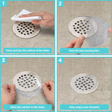 25 Pack Disposable Shower Drain Hair Catcher Mesh Stickers - Peel & Stick Drain Strainers to Prevent Clogs, Strong Waterproof Adhesive, Mess-Free Disposable Drain Covers for Shower & Bathtub