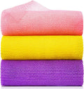 3 pieces premium nylon african bath sponge set, yellow pink purple, exfoliating net wash scrubber