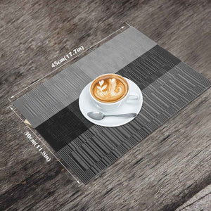 HeloHo Heat-Resistant Washable Vinyl Placemats Set of 4 Non-Slip Table Mats for Kitchen Dining Indoor Outdoor Decor