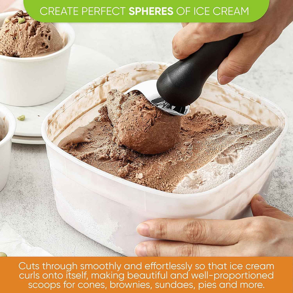 Spring Chef Heavy Duty Ice Cream Scoop with Comfortable Handle - Professional Ice Cream Scooper for Gelato, Sorbet, Cookie Dough, Melon, Frozen Yogurt