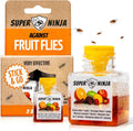 Super Ninja Fruit Fly Traps for Indoors - 4 Pack, Highly Effective Fruit Fly Catcher for Indoor Use for Home & Kitchen, Up to 3 Weeks of Performance per Bottle, Kid & Pet Friendly