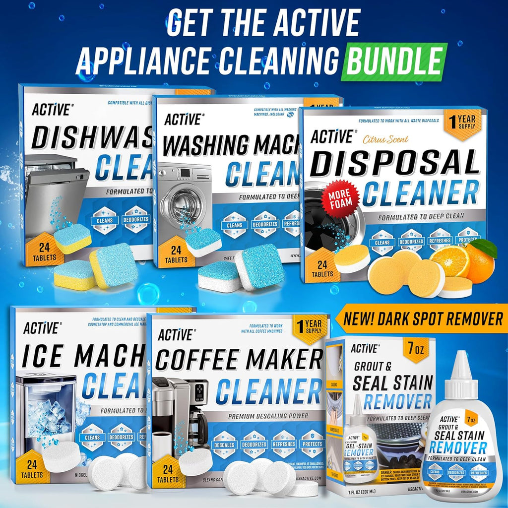 Garbage Disposal Cleaner Deodorizer Tablets - 24 Pack, New Powerful XL Foaming Tablet - Fresh Citrus Foam Sink Garburator Disposer Freshener, Natural Kitchen Drain Cleaning Care - 1 Year Supply - ShopUS