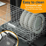 2PCS Cooling Racks for Cooking and Baking - 10" x 15"Heavy Duty Stainless Steel Wire Rack for Baking, Grilling, Roasting - Oven & Dishwasher Safe - Fits Jelly Roll Sheet Pan-Silver