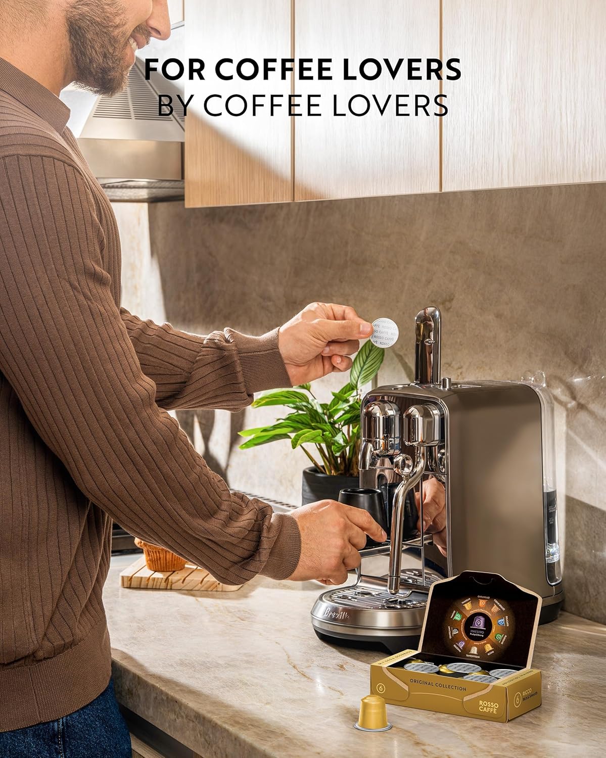 rosso caffè 120 espresso coffee pods, 6 flavors, nespresso original machines, 120 count variety pack