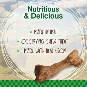 Nylabone Healthy Edibles WILD Bison Flavor Bone Chew Treats for Medium Dogs Up to 35 lbs