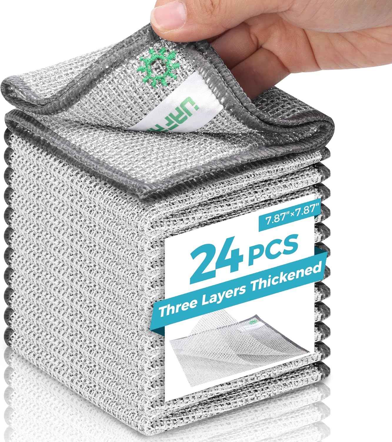 12 PCS Non Scratch Wire Dishcloth, Cleans Fast Without Scratching, Stands Up to Stuck-on Grime, Multi-Surface Safe, Wire Dishwashing Rag Cleaning Power for Everyday Jobs 7.87“ x 7.87”