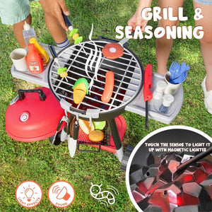 joyin 34 pcs kitchen toy set for 2-4 year old kids with grill and light & sound
